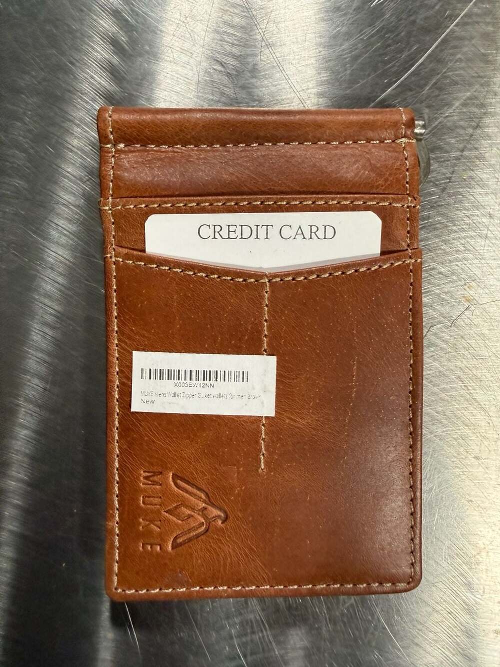 MUKE Men's RFID Protected Leather Money Clip Bifold Wallet